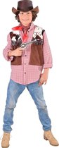 Magic Design Blouse Cowboy Junior Polyester Rood/bruin Mt 140