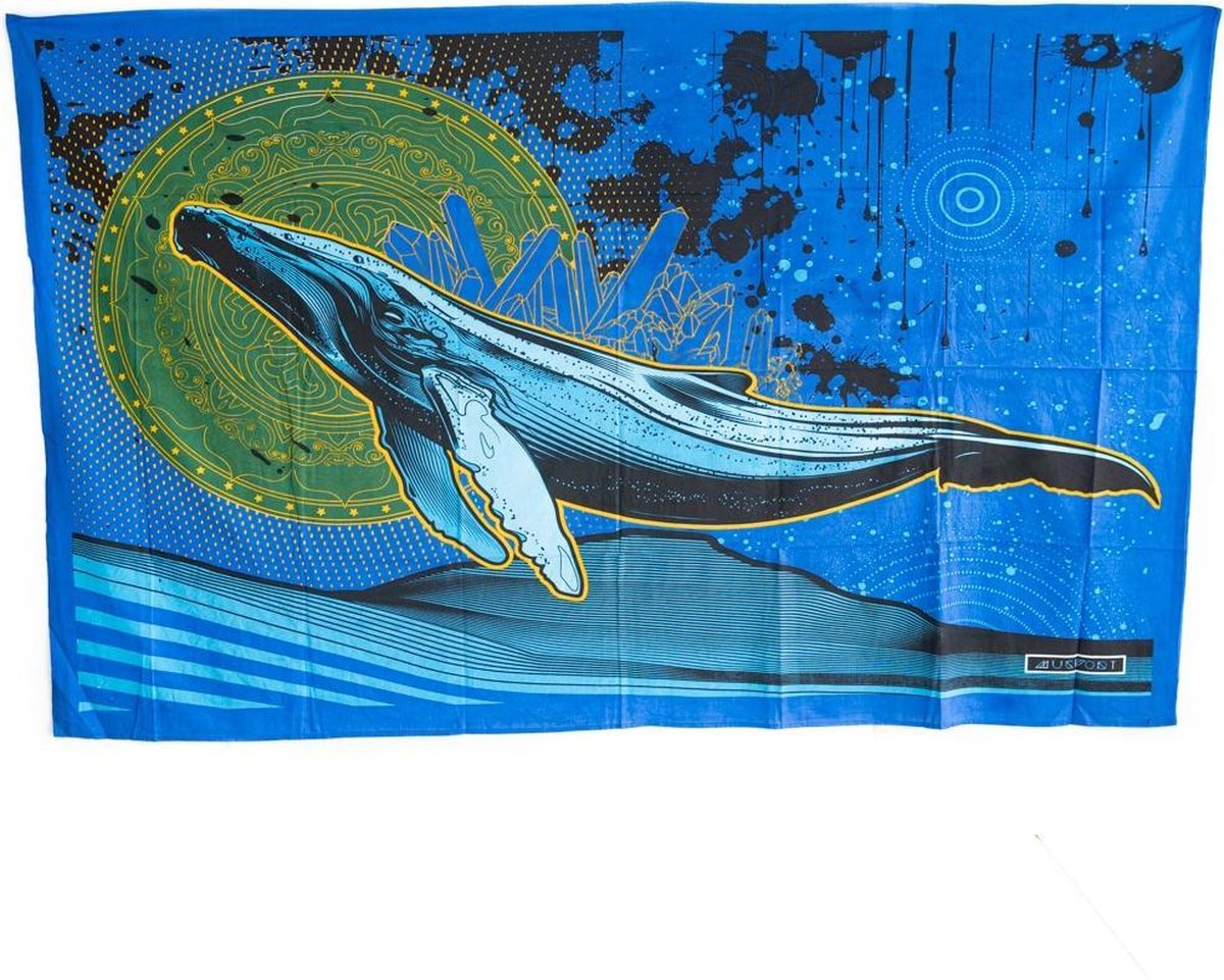 Authentiek Wandkleed Katoen Walvis (215 x 135 cm)