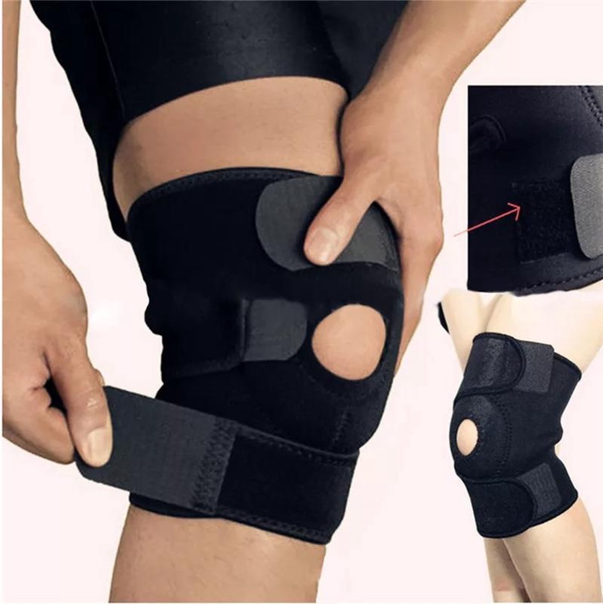 LOUZIR Knie Brace Ondersteuning - Verstelbare Kneepad Met Open Patella Brace - Neopreen - Outdoor Knie Protector - Knie bescherming — afbeelding 10