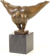 Bronzen sculptuur Danser - Bronzen beeldje - Dikke dames - 22,5 cm hoog