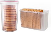 Lock&Lock Beschuitbus en Cracker bewaardoos - Knackebrod bewaardoos - Bewaardoos met deksel - Set van 2 stuks - 100% luchtdicht