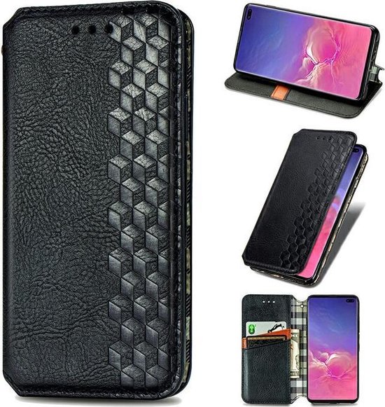 AA Commerce Telefoonhoesje - Book Case - Geschikt Voor Samsung Galaxy S10+ - Zwart - AA Commerce