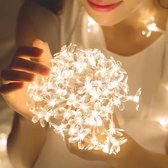 Led lampjes bloemen - 3 meter - 20 lichtjes - Werkt op batterijen - Kersenbloesem bloemetjes - Warm wit