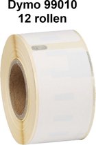 Dymo 99010 compatible labels - 89 x 28 mm - wit - 12 rollen