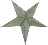 star de luxe - poinsettia - gris mat - 60 cm - avec éclairage - commerce équitable