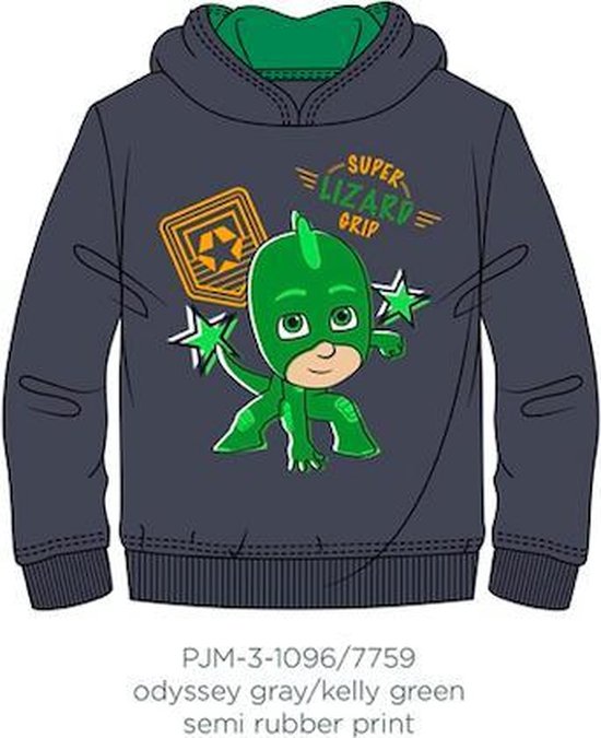 PJ Masks sweater - hoodie - grijs - Maat 128 / 8 jaar
