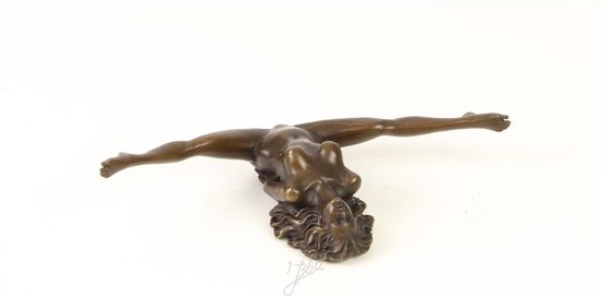 Erotisch papiergewicht naakte vrouw - Bronzen beeldje - Sculptuur - 4,2 cm hoog