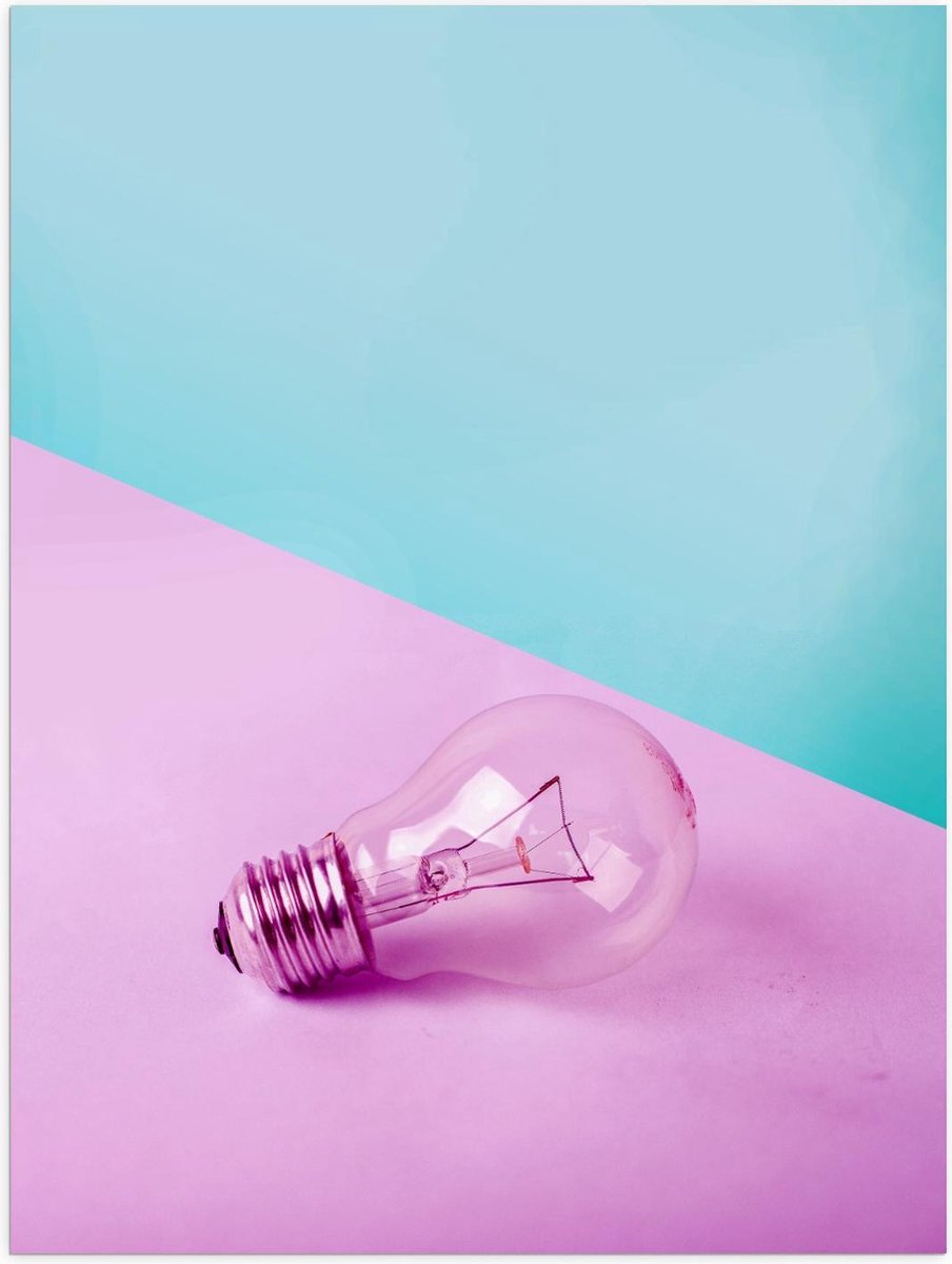 Poster – Paarse Gloeilamp - 30x40cm Foto op Posterpapier
