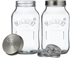 Kilner – Fermentatie set – Voor fermenteren en inmaken – 2 x 1L Voorraadpotten