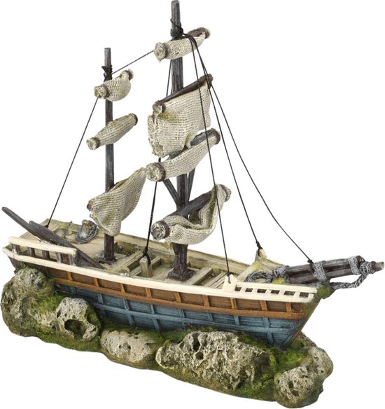 Aqua Della Aquarium decoratie Zeilboot - 38 x 12,5 x 31,5cm