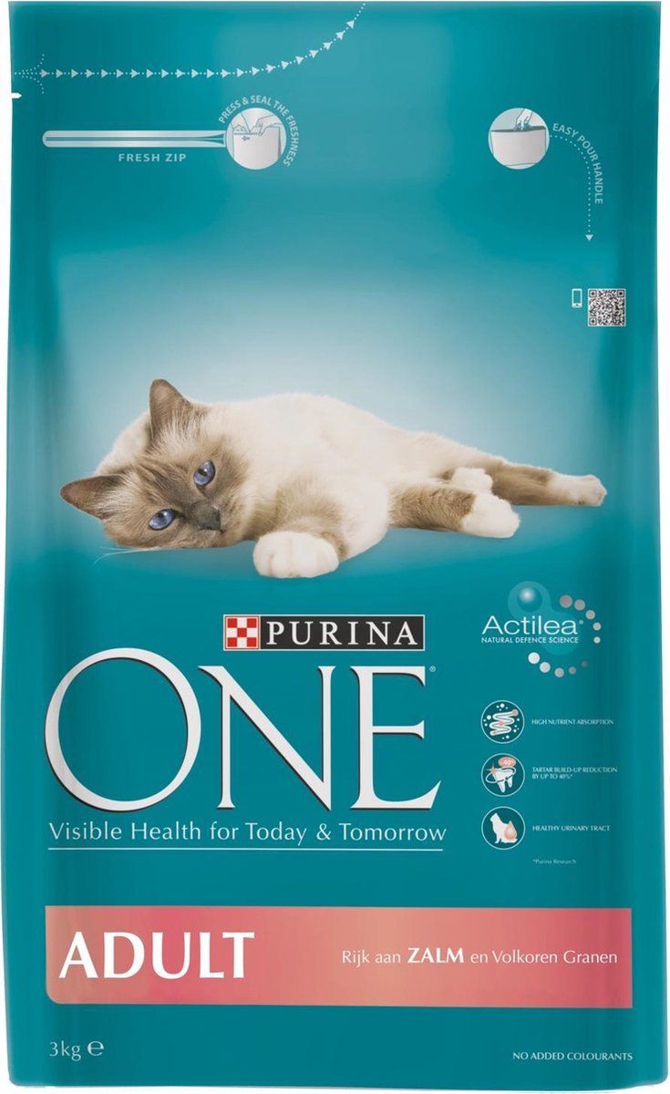 Purina One Purina One Adult Rijk aan Zalm - 3kg