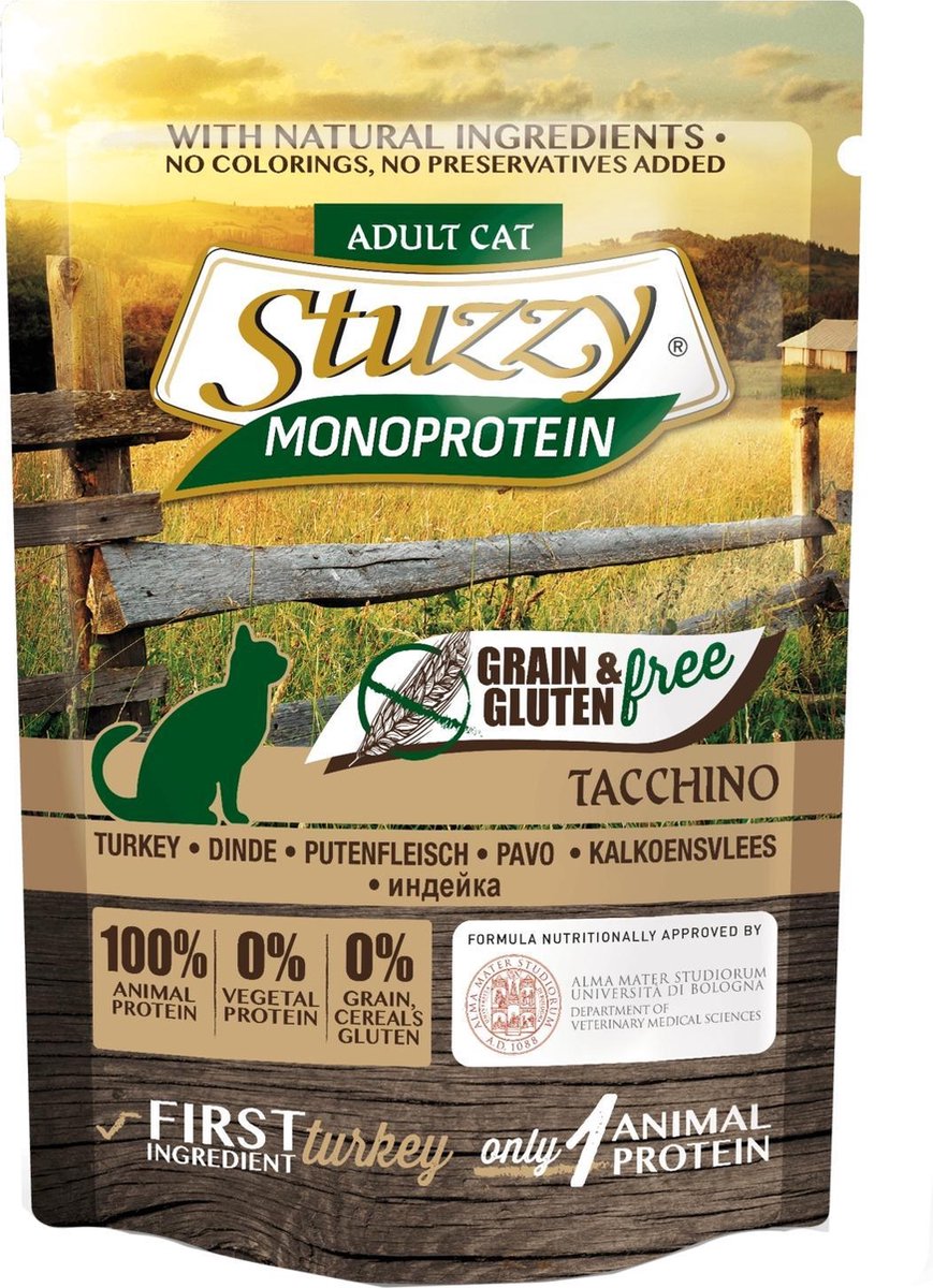 Stuzzy Stuzzy - kattenvoer - Kalkoen - Graan vrij - Volledig Natvoer - 16 x 85gram