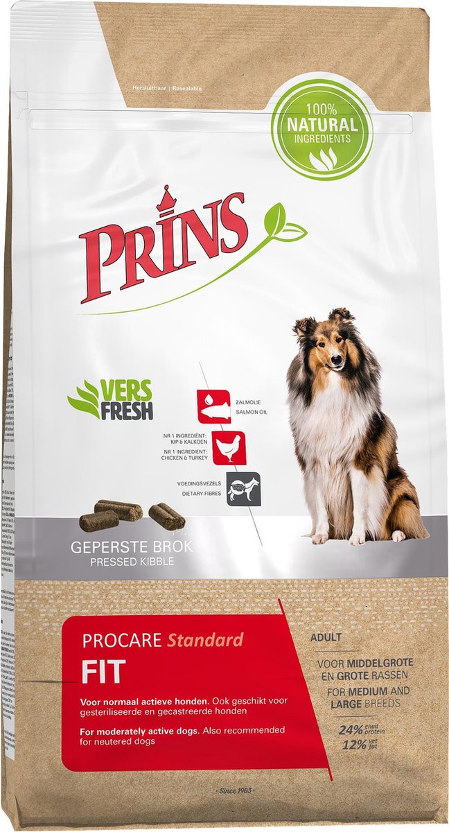 Prins procare standard fit geperste hondenvoeding - 15 kg
