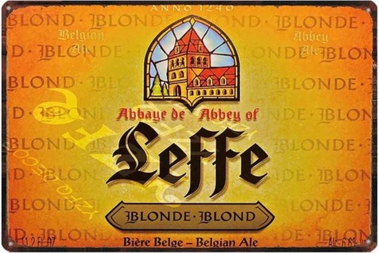 Afhaalmaaltijd onvoorwaardelijk hartstochtelijk Leffe blond bier Reclamebord van metaal METALEN-WANDBORD - MUURPLAAT -  VINTAGE - RETRO... | bol.com