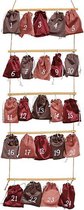 Adventskalender Kerst hout /Roze / Bruin