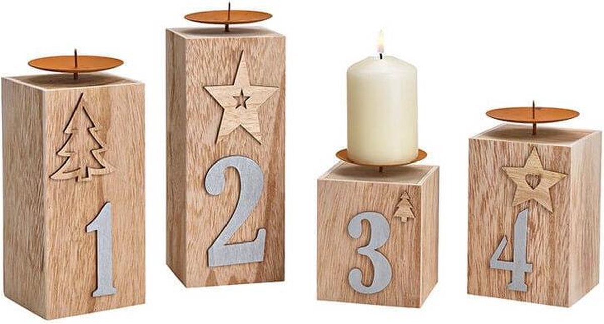 Adventskrans kandelaar, 8 cm, gouden adventskandelaar