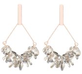 Dielay - Oorbellen met Glaskralen - Facet Geslepen - Oorhangers - 5 cm - Roségoudkleurig
