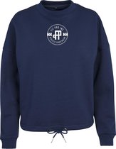 FitProWear  Hoodie Dames - Donkerblauw  - Maat XS - Dames  - Oversized pasvorm - Sporttrui - Sweater - Hoodie - Katoen / Polyester - Trui Capuchon - Sportkleding  - Casual kleding