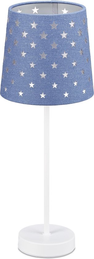 Relaxdays kinderlamp sterren - tafellamp ster - nachtlamp kinderkamer - E14 - kinderen - blauw