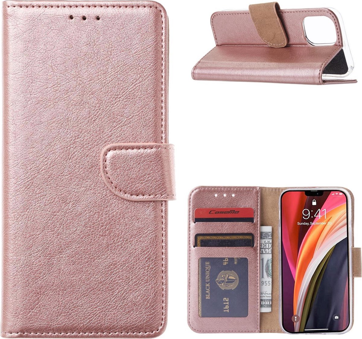 Bookcase iPhone 12 Pro Max Rose met Standaard