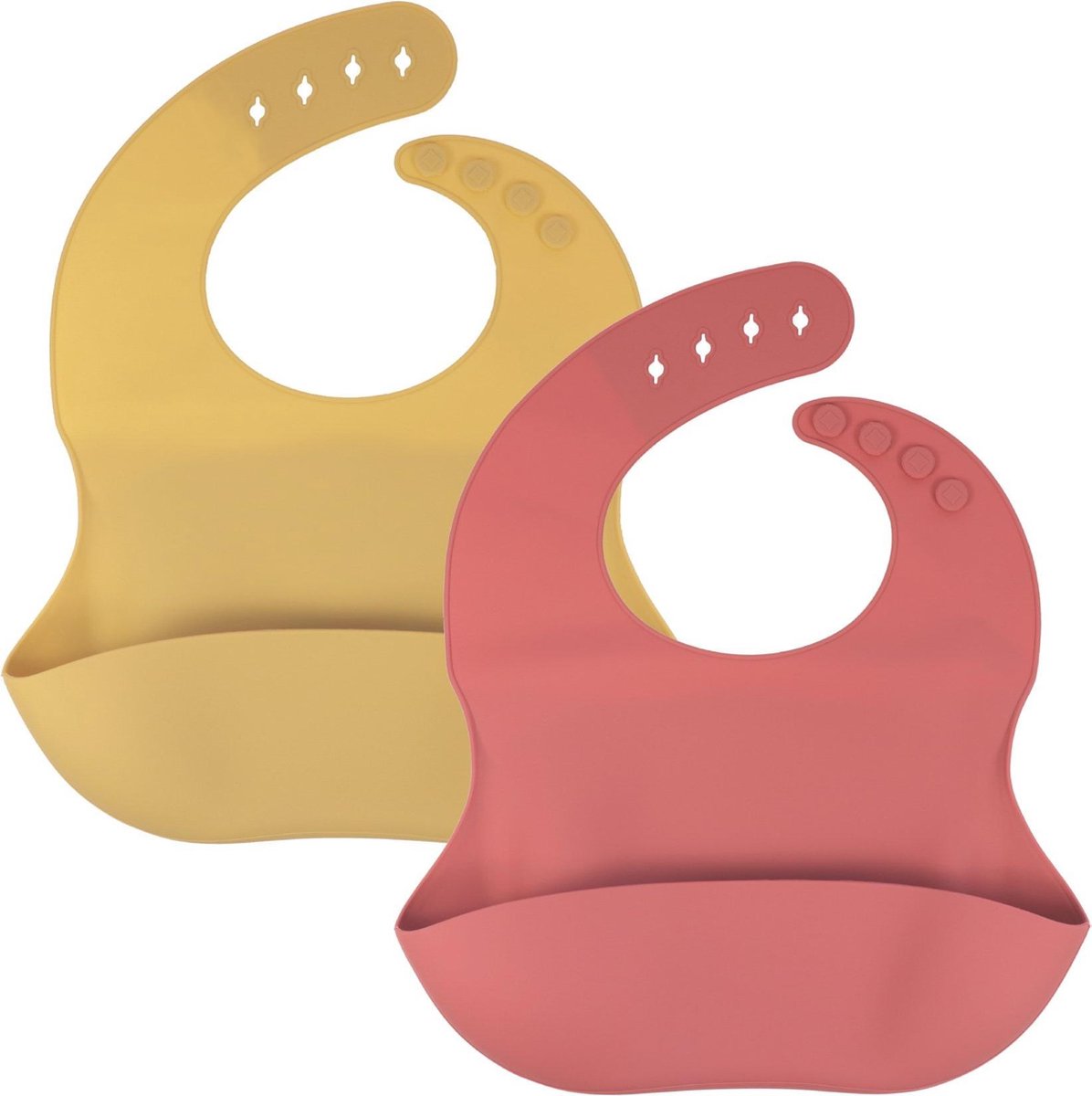 Goedkoopste Siliconen slabbetje KliederZ – slab met opvangbakje set 2 stuks slabbers baby unisex – waterdicht - kraamcadeau - SB04