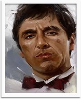 Foto in frame , Scarface , Al Pacino , 70x100cm , bruin wit zwart , wanddecoratie , Premium print