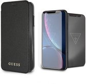 iPhone XR Bookcase hoesje - Guess - Effen Zwart - Kunstleer