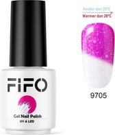 FIFO Nails, Thermo Gel Polish - Glitter - Kristal - Thermo Gellak - Temperatuurgevoelige nagellak - Thermische nagellak - Temperatuur veranderende - Kleur veranderende   #9705 ( Ro