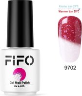 FIFO Nails, Thermo Gel Polish - Glitter - Kristal - Thermo Gellak - Temperatuurgevoelige nagellak - Thermische nagellak - Temperatuur veranderende - Kleur veranderende #9702 ( Rood