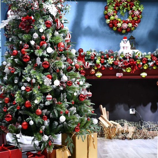 Mam Zegevieren kleding stof Kerstballen | Kerstdecoratie | Kerstboom Decoratie | Rood, Zilver, Goud |  Plastic |... | bol.com