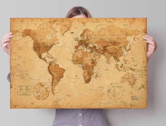 Poster World Map - antique style 61x91,5 cm