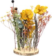 Droogbloemen inclusief boomstam | Dried Flowers | Workshop | Geel | Gedroogde Bloemen | Mixed Colours | Bloemen
