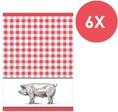 Clarysse - Keukenhanddoek - Pig rood - 50 x 70 cm - 6 stuks