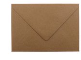 100x luxe wenskaart enveloppen B6 125x180mm - 12,5x18cm - browny craft - recycled bruin - 100% recycled papier