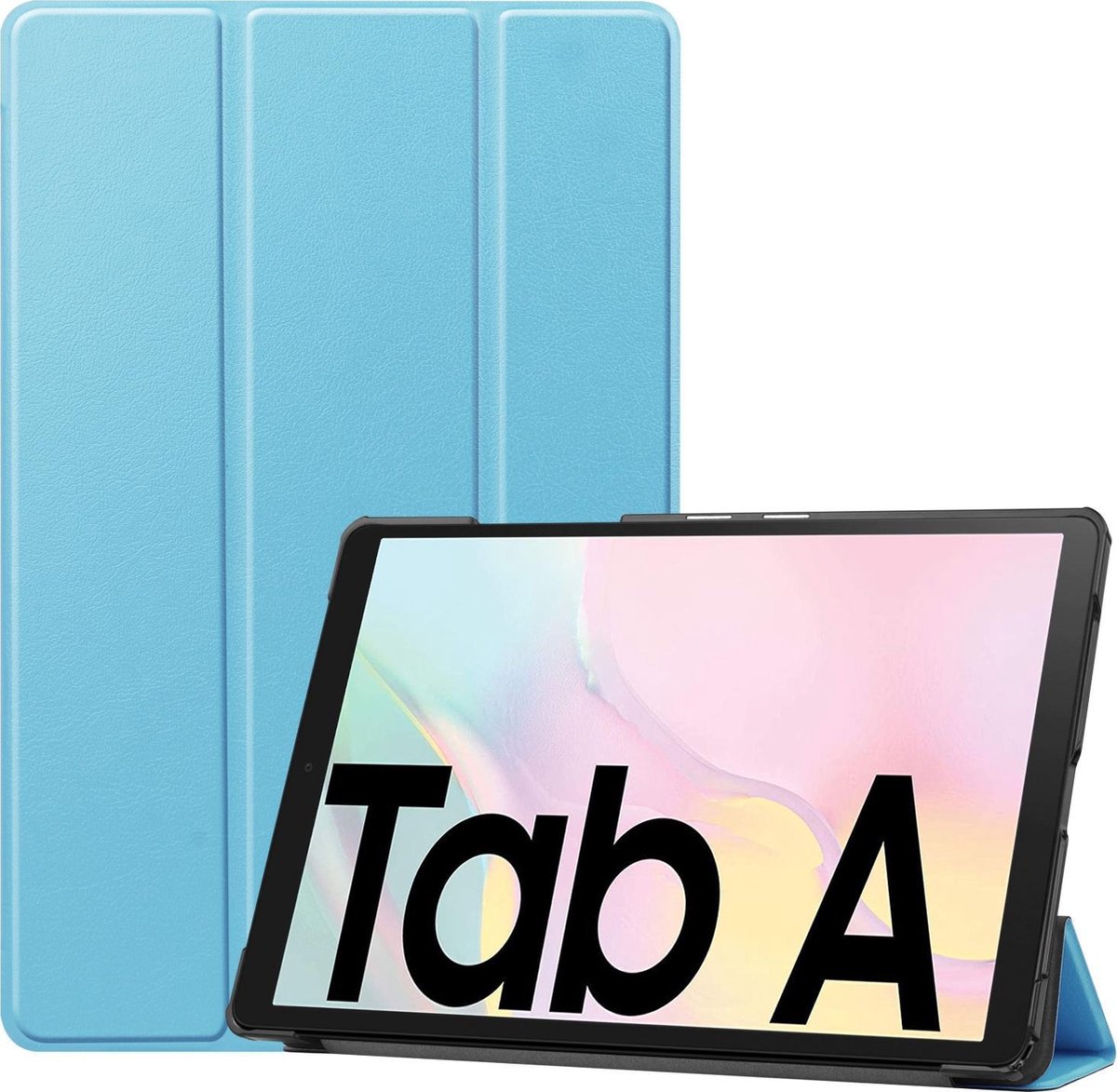 Hoes - Geschikt voor Samsung Galaxy Tab A7 (2020) - Dun & Stevig - Trifold Bookcase - Hard Cover - Hardcover Book Case - Tablet Hoesje - Lichtblauw