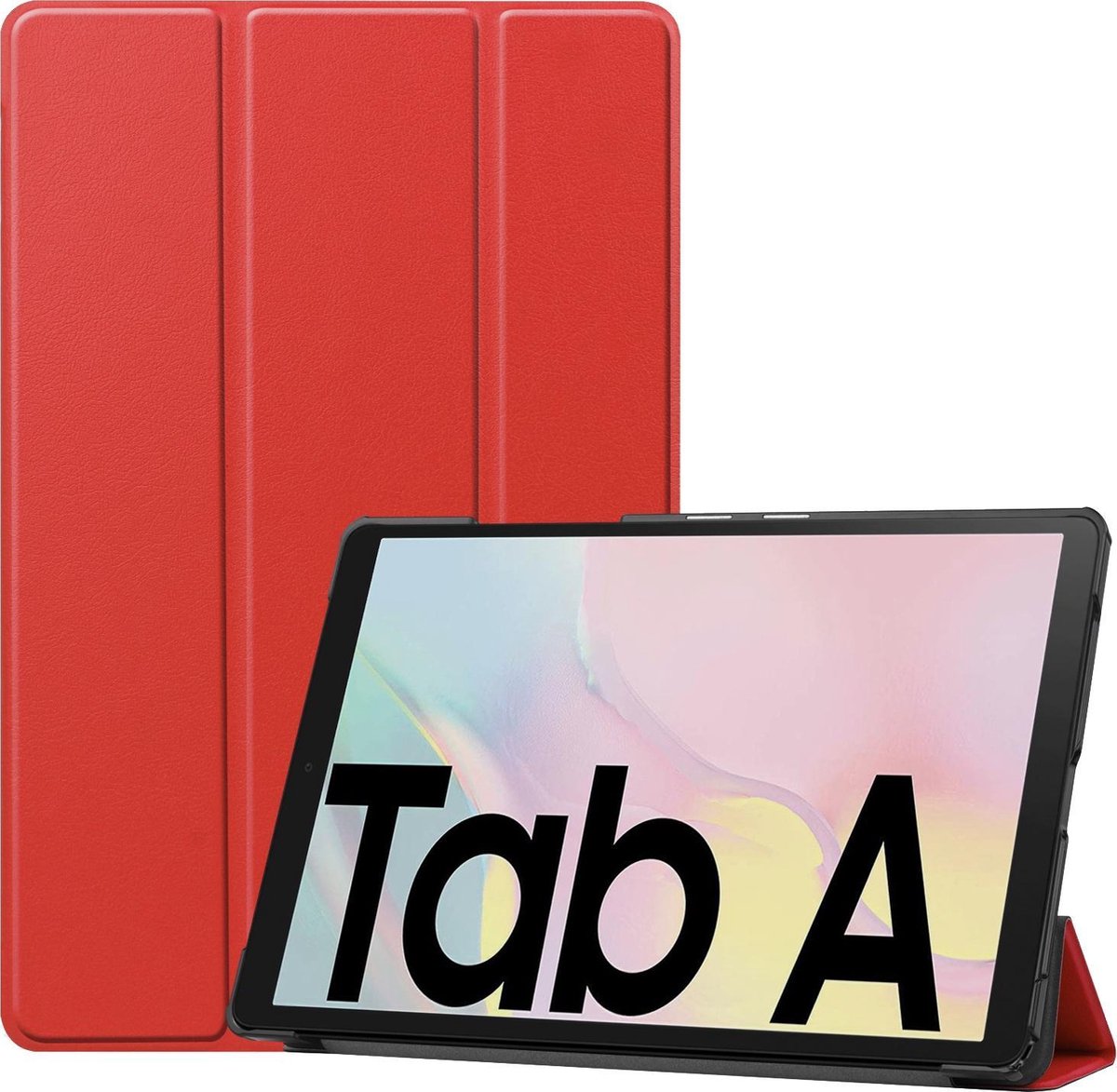 Hoes - Geschikt voor Samsung Galaxy Tab A7 (2020) - Dun & Stevig - Trifold Bookcase - Hard Cover - Hardcover Book Case - Tablet Hoesje - Rood
