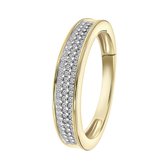 Lucardi 14 Karaat Geelgouden Ring - Met Diamant - Maat 58