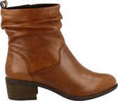 Steven New York -Dames -  cognac/caramel - enkellaarzen - maat 37