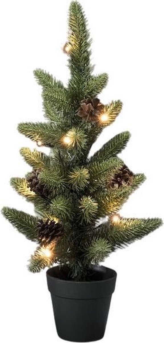 Konstsmide 3780 - Kerstdecoratie - 10 lamps LED kerstboompje - 45cm - 6u en 9u timer - op batterij - voor buiten - warmwit