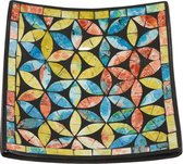 Schaal mozaiek bloem vierkant multicolor S - 20x20x6 cm - India - Sarana - Fairtrade