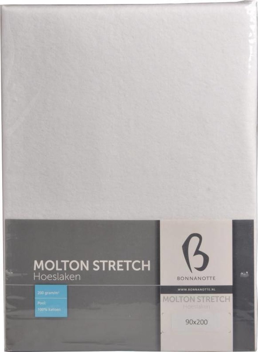 Bonnanotte Molton hoeslaken - Wit 80x220