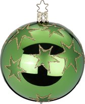 Stars of Christmas 2 Groene Kerstballen van 8 cm - Handgemaakt in Duitsland