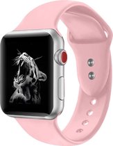Shop4 - Bandje voor Apple Watch 6 44mm - Large Siliconen Roze