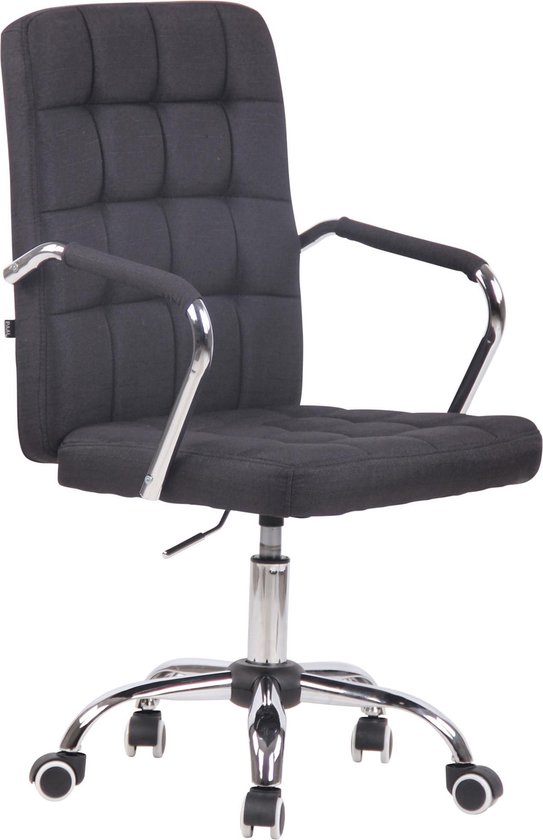 Bureaustoel - Bureaustoel voor volwassenen - Design - In hoogte verstelbaar - Stof - Zwart - 56x60x103 cm