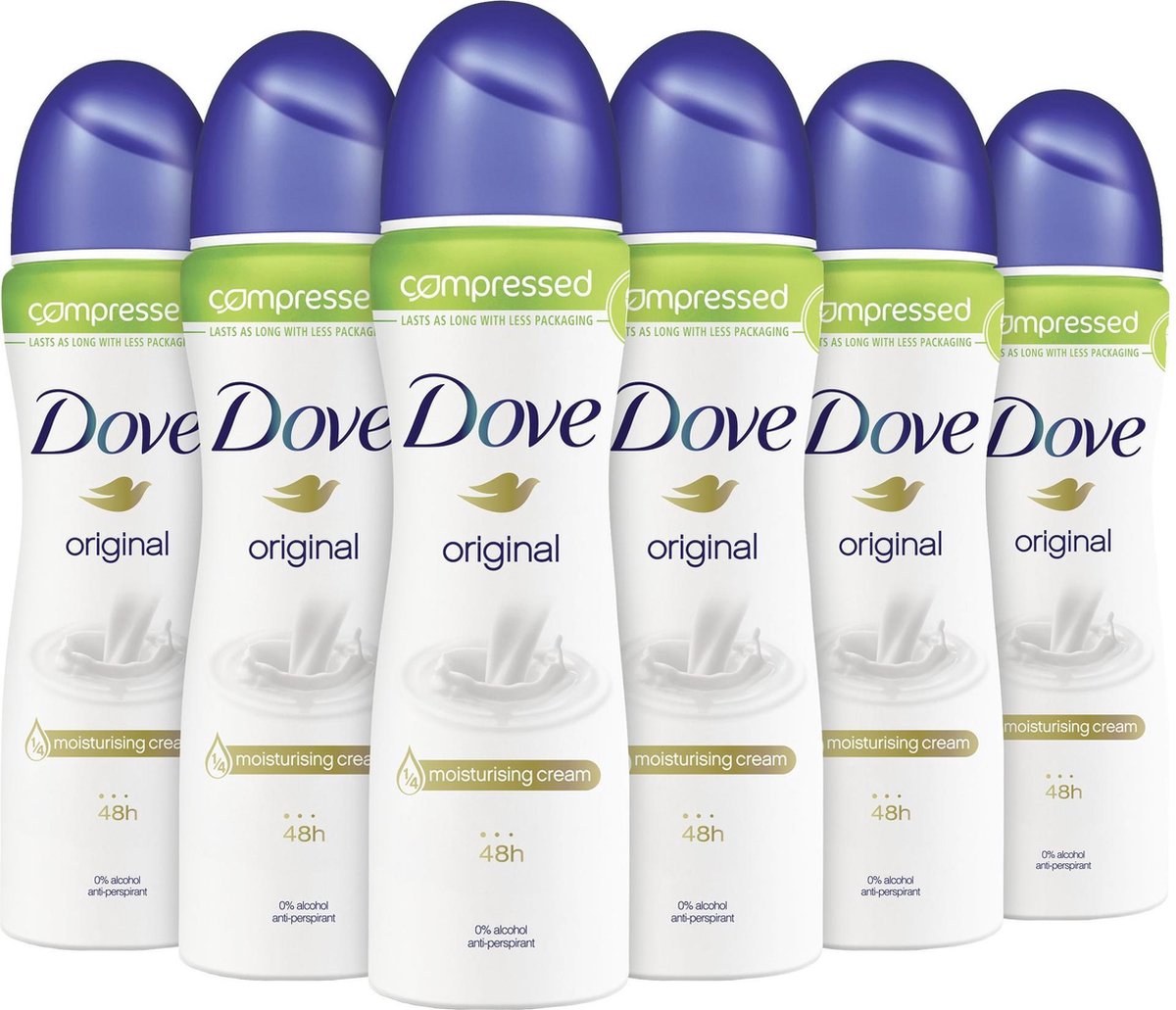 Dove Original Anti-transpirant Deodorant - 6 x 75 ml - Voordeelverpakking - Dove