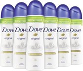 Dove Original Anti-transpirant Deodorant - 6 x 75 ml - Voordeelverpakking
