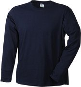 James and Nicholson - T-shirt à manches longues Medium pour hommes (Marine)