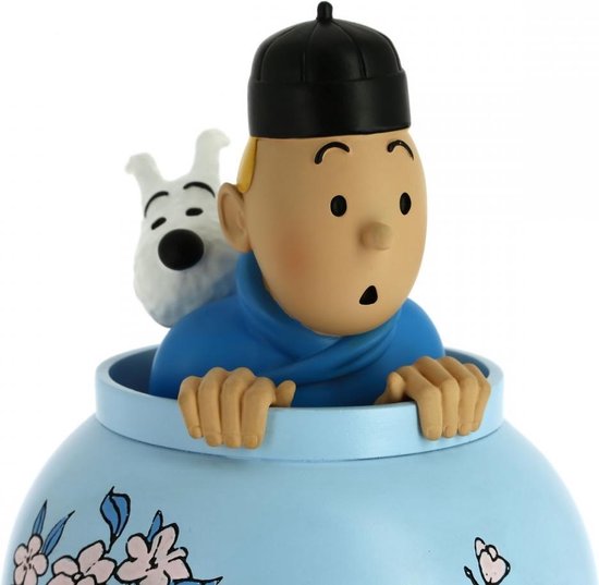 Moulinsart - Kuifje - Tintin - Beeld Kuifje in vaas - Kuifje beeldje Kuifje figuren