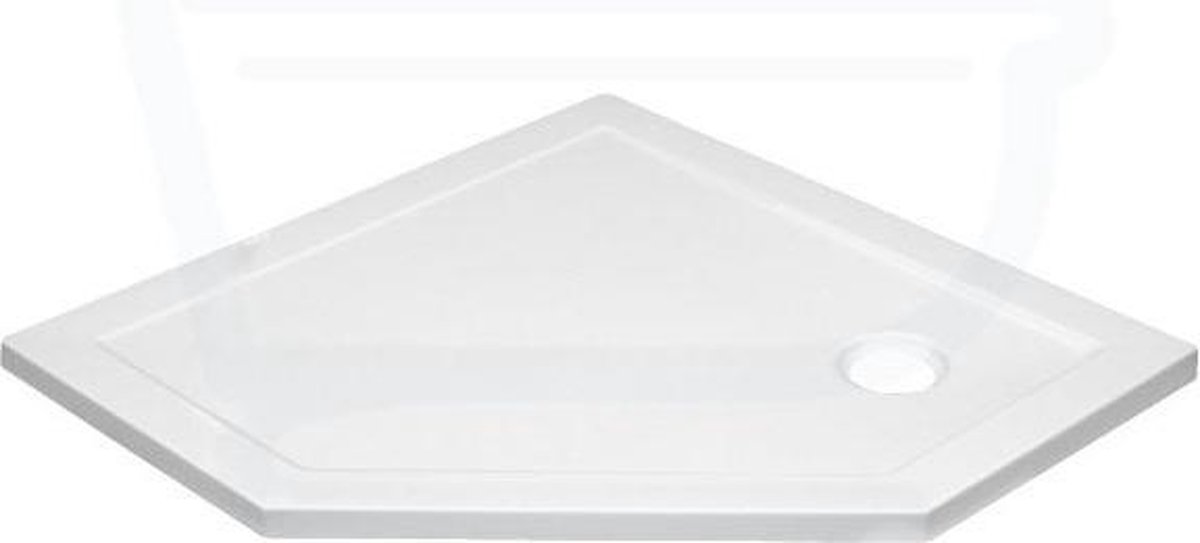Saniclass Diamond douchebak 90x90x4cm vijfhoek wit