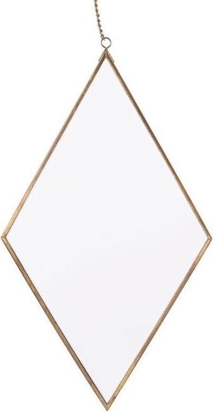 QUVIO Spiegel ruitvorm smal / Wandspiegel / Wanddecoratie / Spiegel / Wandspiegel met lijst / Gouden Spiegels / Decoratie - Goud